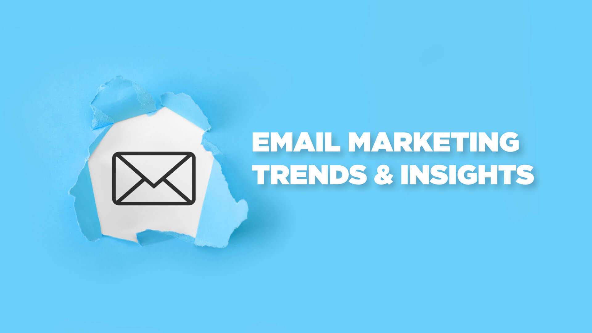 email marketing statistics showing in the blue picture throughout the envelop icon